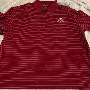 Men's Maroon Striped Polo Shirt